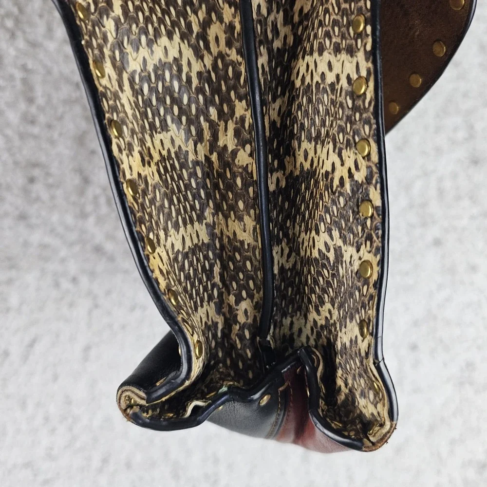 Coach Parker 1941 Rivets Chain Bag Signature Canvas Leather Genuine Snakeskin‎